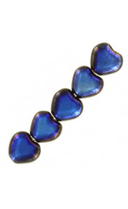 Czech Hearts beads 6mm Jet full azuro 23980/22203